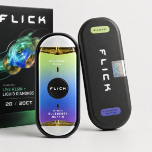 FLICK Melonade Blueberry Muffin 2G green and blue dual-chamber disposable with protective case